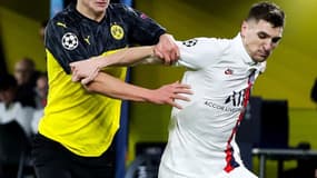 Erling Haaland et Thomas Meunier