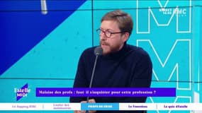 Malaise des profs : faut-il s'inquiéter pour cette profession ? "Il faut rétablir une réalité, en temps réel de travail, un professeur c'est 41 heures", rappel Pierre Rondeau. 