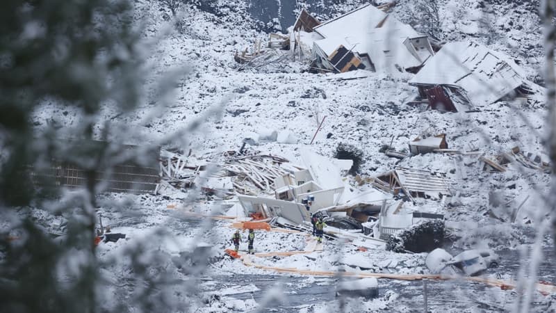 Le glissement de terrain à Gjerdrum en Norvège. 