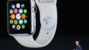Le directeur général d'Apple, Tim Cook, présente la nouvelle "Apple Watch" ce mardi 9 septembre.