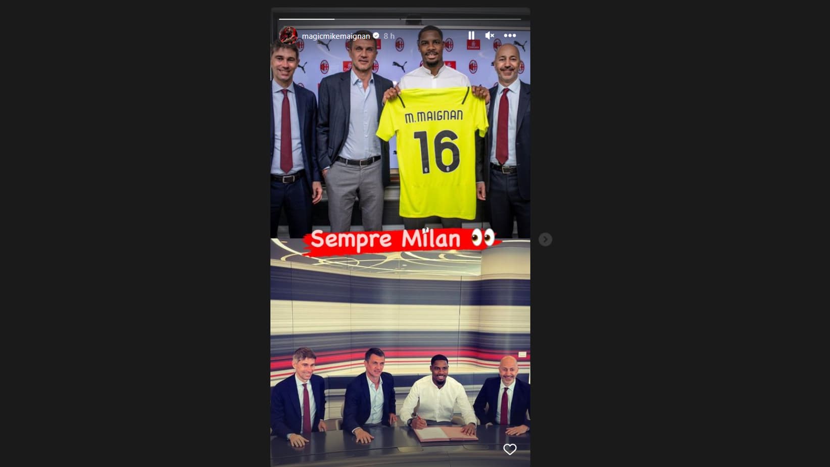 Le message de Mike Maignan sur Instagram