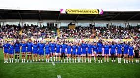 Le XV de France féminin face à l'Afrique du Sud le 7 septembre 2025 à Northampton