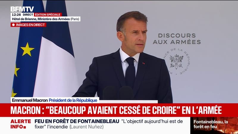 Emmanuel Macron réaffirme son objectif d'atteindre "un doublement du budget des armées" à l'issue de son deuxième mandat