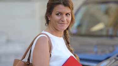 Marlène Schiappa, secrétaire d'État chargée de l'Égalité entre les femmes et les hommes, dans la cour de l'Elysée (Paris), le 11 septembre 2019.