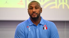 Boris Diaw lors d'une conférence de presse en juillet 2024.