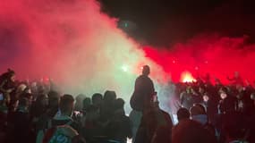 Les joueurs de Saint-Etienne accueillis à Andrézieux, 2 juin 2024