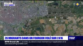 26 migrants découverts dans un fourgon volé sur l'A16