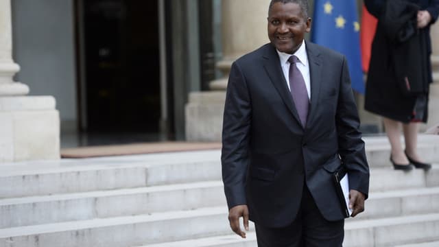 Aliko Dangote, lors d'une visite à l'Élysée où il avait été reçu par François Hollande.