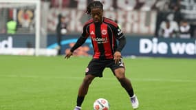 Elye Wahi avec l'Eintracht Francfort, le 21 septembre 2025