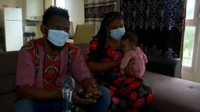 Morlaye, employé dans un abattoir de Mayenne, sa femme Fatoumata, et leur petite fille