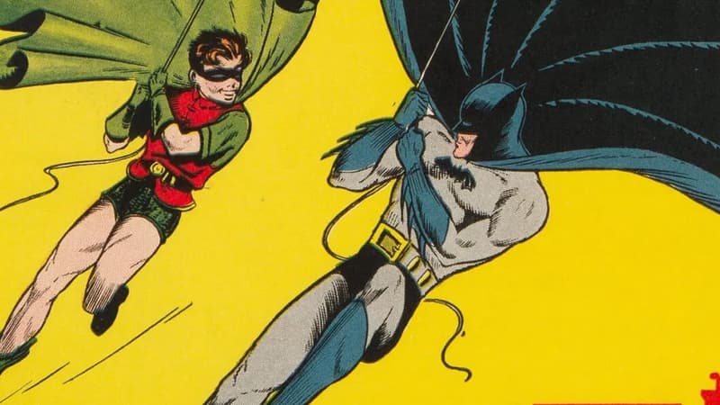 Batman et Robin sur la couverture de "Batman n°1", la BD du chevalier noir la plus chère au monde