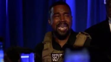 Kanye West, lors de son premier meeting pour lancer sa campagne en vue de la présidentielle américaine, le 19 juillet en Caroline du Sud.
