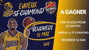 A gagner : vos places basket Evreux vs St-Chamond