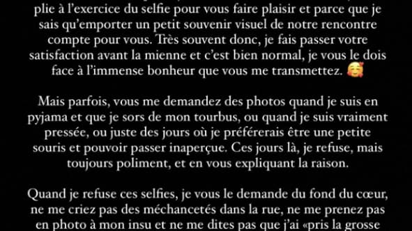 Un message de Clara Luciani sur Instagram Un message de Clara Luciani sur Instagram