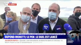 Éric Dupond-Moretti juge les propos de Marine Le Pen sur les bracelets anti-rapprochement "d'une indécence incroyable"