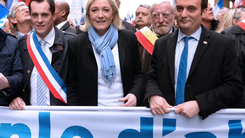 Marine Le Pen a modifié l'organigramme de son parti. Nicolas Bay (à gauche) devient secrétaire général. Florian Philippot (à droite) reste vice-président.