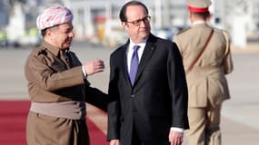 François Hollande, à son arrivée en Irak, le 2 janvier 2017.