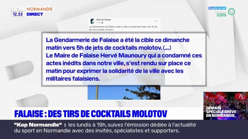 Calvados: la gendarmerie de Falaise visée par des tirs de cocktails molotov