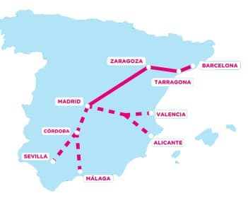 Les futures liaisons de Ouigo en Espagne Les futures liaisons de Ouigo en Espagne