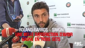 Roland-Garros : Simon « satisfait d’avoir gagné en 3 sets »