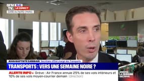 Grèves: Le trafic demain "sensiblement similaire à celui d'aujourd'hui" selon Jean-Baptiste Djebbari