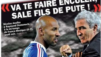L'insulte de Nicolas Anelka à Raymond Domenech telle que rapportée par l'Equipe ce samedi.