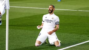 Karim Benzema après son but lors du Clasico