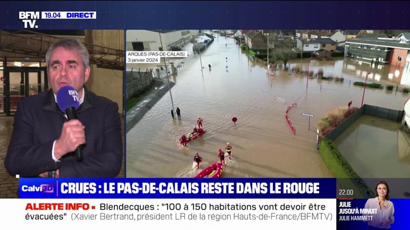 Crues dans le Pas-de-Calais: Xavier Bertrand (président LR de la région Hauts-de-France) souhaite que des 
