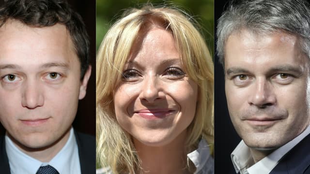 Les trois candidats à la présidence du parti Les Républicains. De gauche à droite: Maël de Calan, Florence Portelli et Laurent Wauquiez. 