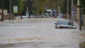 Des inondations à Trèbes (Aude), le 15 octobre 2019.