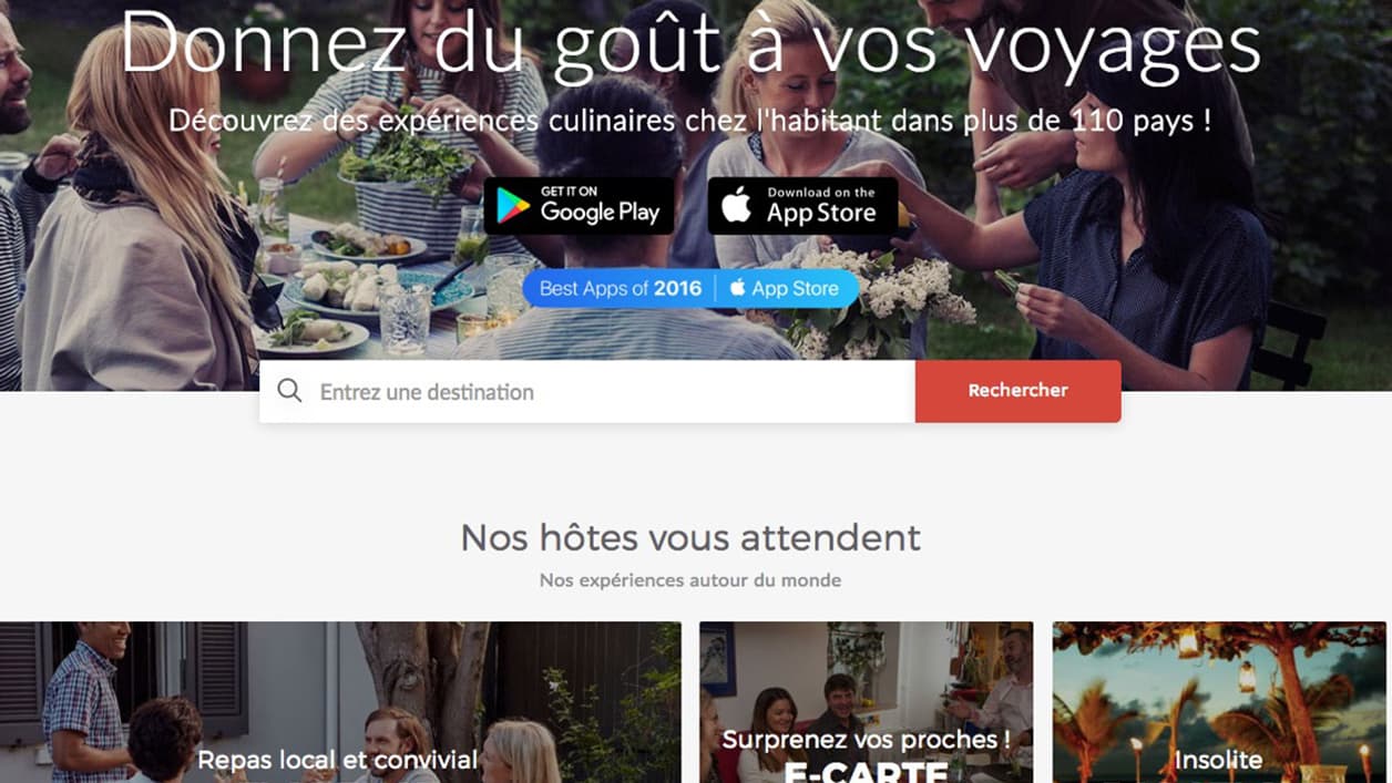 Capture d'écran du site VizEat