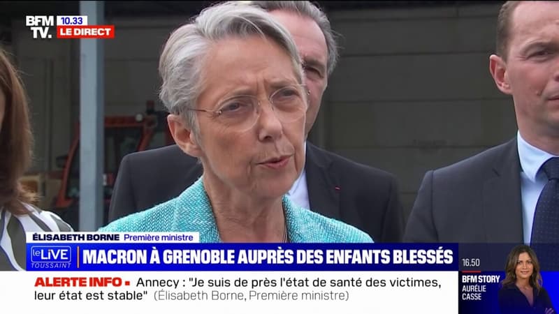 Élisabeth Borne sur les enfants blessés à Annecy: 