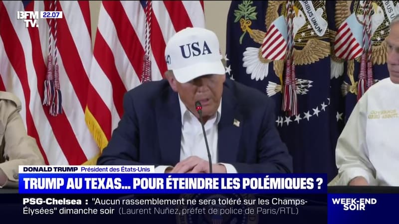 En visite au Texas après les inondations mortelles, Donald Trump veut 