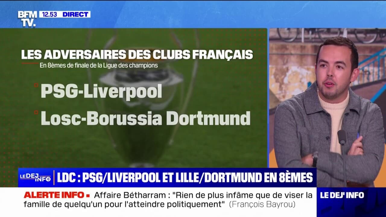 Ligue des champions: le psg affrontera liverpool, lille fera face au borussia dortmund en huitièmes
