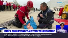 Istres : simulation de sauvetage en hélicoptère