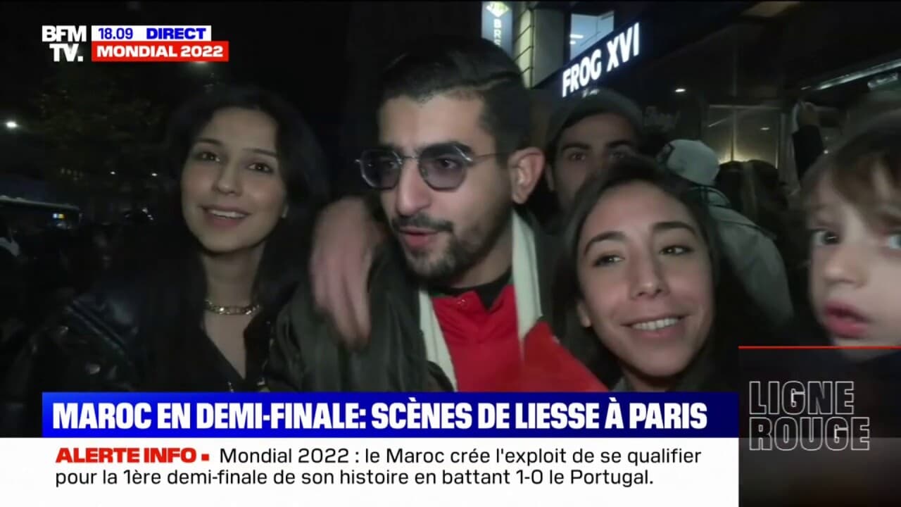 La joie immense des supporters marocains à Paris après la victoire historique du Maroc en quart