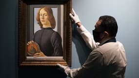 L'oeuvre de Botticelli, aux enchères en janvier prochain, exposée à New York, le 23 septembre. 