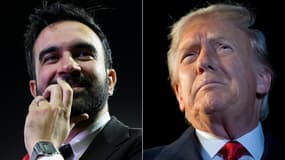 Un montage des photos du maire élu de New York Zohran Mamdani (à gauche), prise le 19 novembre 2025 à New York, et du président de la République Donald Trump, prise le 24 octobre 2025 à Washington.