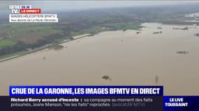 Crue de la Garonne: les images aériennes des inondations en Gironde