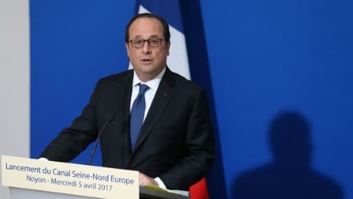 François Hollande lors d'un discours à Noyon, le 5 avril 2017