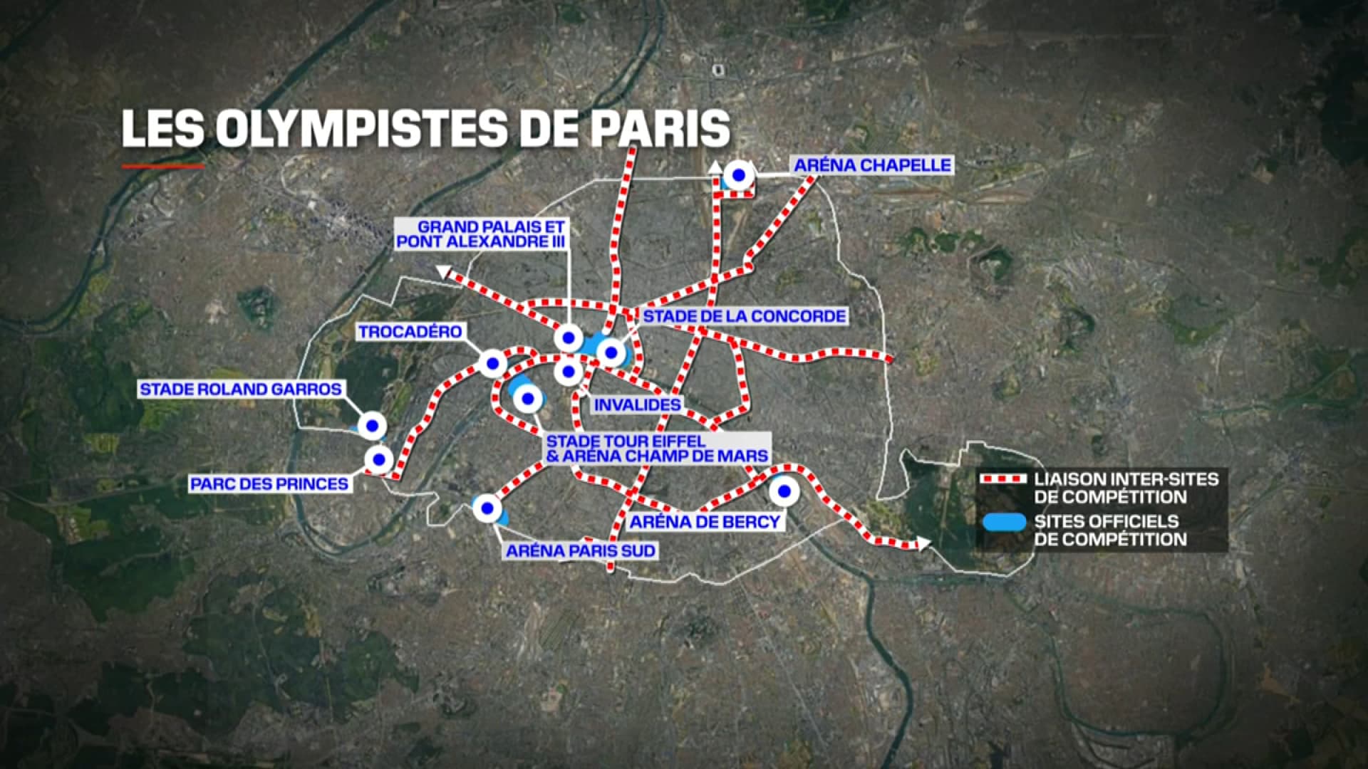 Les "olympistes", pistes cyclables aménagées entre les sites de compétition pour permettre aux visiteurs de s'y rendre à vélo. Les "olympistes", pistes cyclables aménagées entre les sites de compétition pour permettre aux visiteurs de s'y rendre à vélo.