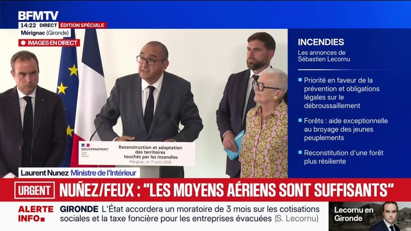 "Je n'ai jamais vu ça": enregistré à son insu lors d'une réunion, Laurent Nuñez réaffirme que les moyens aériens pour lutter contre les incendies sont "suffisants"