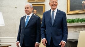 Benjamin Netanyahu et Joe Biden à la Maison Blanche le 24 juillet 2024.