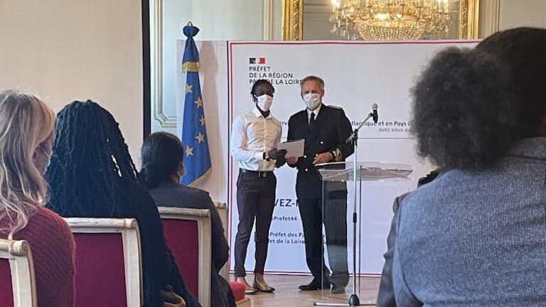 Mohamed Zampou lors de la cérémonie de naturalisation à la préfecture de Loire-Atlantique au début du mois d'octobre.