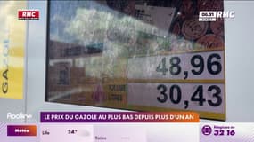 Le prix du gazole est au plus bas depuis plus d'un an