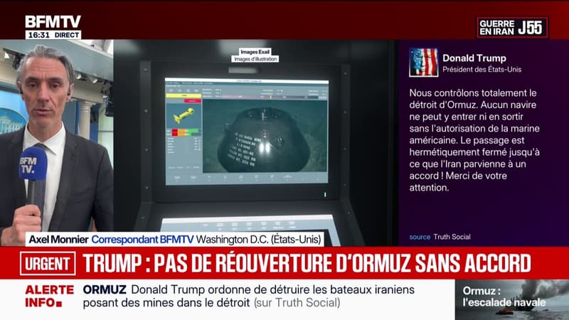 Donald Trump assure que les États-Unis contrôlent "totalement le détroit d'Ormuz"