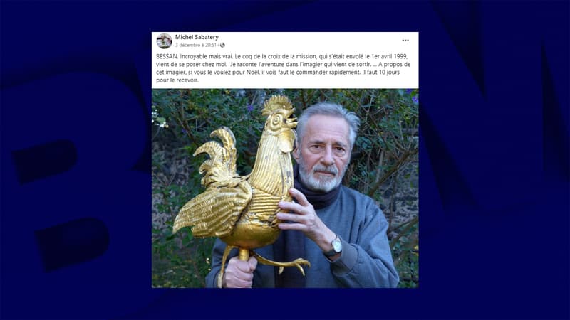 Hérault: une commune retrouve son coq doré, volé il y a 24 ans, juste avant Noël