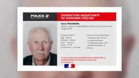 René Trognon est porté disparu depuis le mardi 26 mars 2024 à Magnanville (Yvelines).