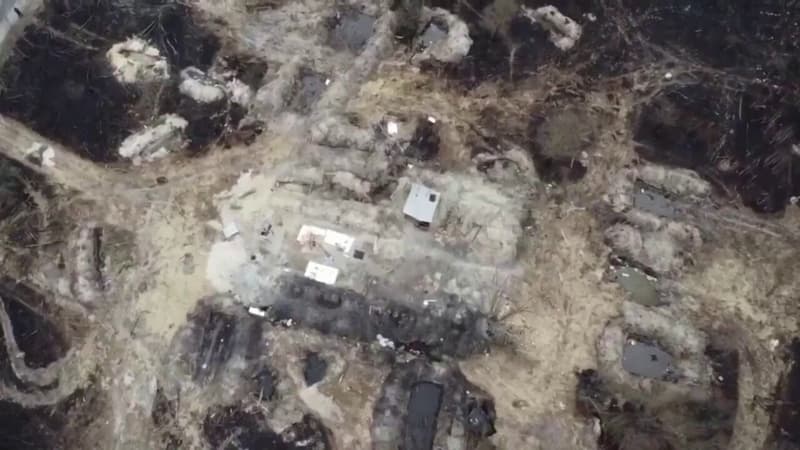 Tchernobyl: l'armée ukrainienne diffuse des images de drone des tranchées creusées par les Russes