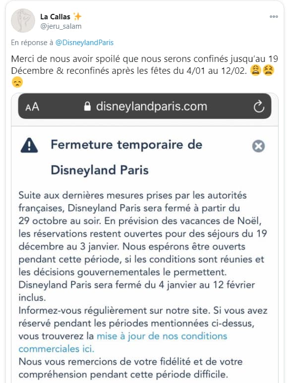 Un internaute assurant que la France va être confinée du 4 janvier au 12 février.